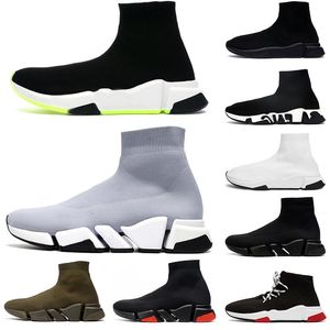 Platform Sneaker Balencaigaes Speed Trainer 2.0 V2 Chaussures Hommes Femmes Tripler S Paris Chaussettes Bottes Tout Noir Blanc Bleu Argent Clair Marron Ruby Graffiti Vintage Luxe