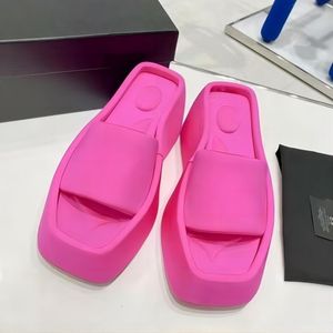 Platform dikke dames slippers slippers zomer vierkant teen merk satijnen sandalen vrouw sexy hoge hakken schoenen strand casual flip flops 42 230808