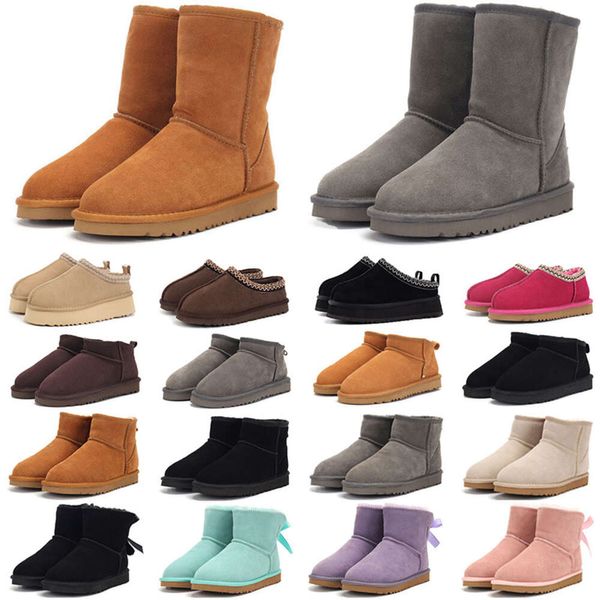 plataforma botines de invierno botas de diseñador hombres mujeres tasman tazz zapatillas bota de nieve castaño negro gris clásico mini arco tobillo corto al aire libre para mujer señoras niñas botines