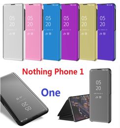 Plating Flip Book Cases For Nothing Phone 1 Telefoon One Case Magnetic Mirror Wallet Stand Smart Cover5998451