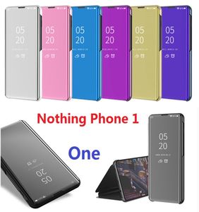 Plating Flip Book Cases For Nothing Phone 1 Telefoon One Case Magnetic Mirror Wallet Stand Smart Cover5998451