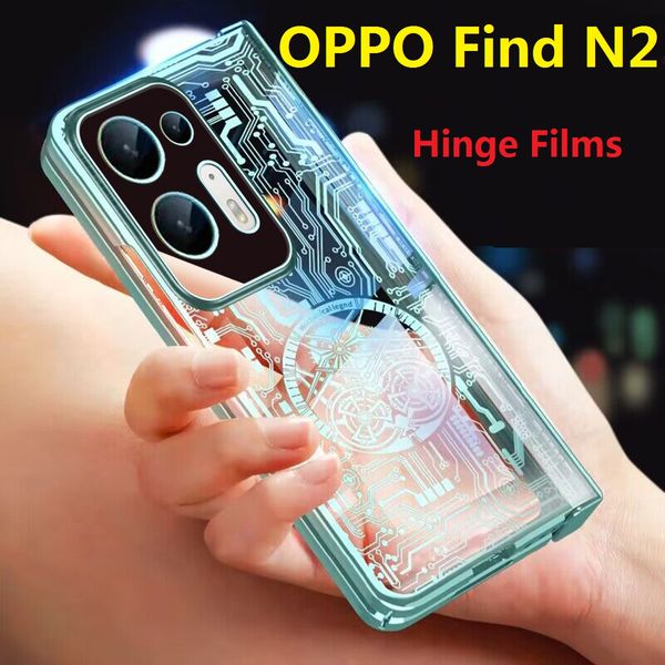 Placage Mécanique Cas Pour OPPO Find N2 Cas Verre Film Protecteur D'écran Charnière Protection Couverture