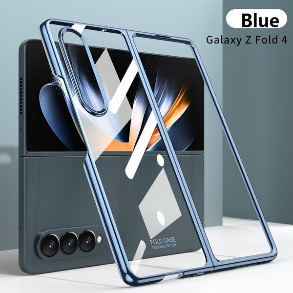 Placage Transparent Cases pour Samsung Galaxy Z Fold 4 Case Hard Plastic Clear Protection Cover