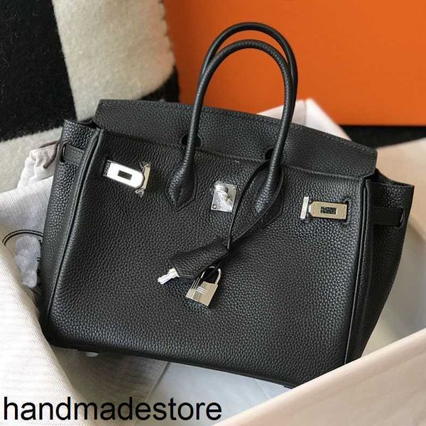 Platinum Bag Fourre-tout en cuir 25/30/35 cm Grand sac à main pour femme Sacs à bandoulière Sacs en cuir de vache véritable Argent estampé Serrure Mode Lettre Sacs à main de haute qualité