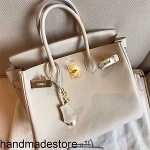 Platinum Bk Sacs authentiques en cuir en cuir complet de cire de couture complexe 25 30 35 Milkshake White Togo Sac