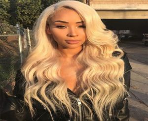 Platinablonde pruik voor vrouwen Body Wave Pre-geplukt Maagdelijk Braziliaans haar 613 Blonde Full Lace Pruik Menselijk haar met babyhaar1026521