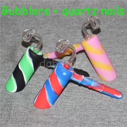 Platinum genezen food grade siliconen hamer bubbler pipe roken pijpen siliconen bong dab rig met 4mm 18.8mm mannelijke gezamenlijke quartz nagels