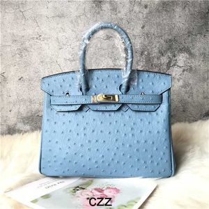 Platinum Handbag Sac Autruche Designer Handsbags Cow for Women Fashionable Foreign Style One Small 25 cm Genuine Le cuir