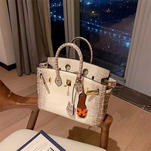 Platinum Luxurys Leather Handtas Tag Geavanceerde Crocodile Pattern Bag 2024 Mode Damestas Crossbody Smetbody Smakzak één schouder