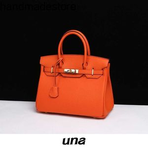 Platinum Orange Fashion Handsbag Top Top Couche Cow Hide Sac Real sac à main sac pour femmes en cuir authentique à la main
