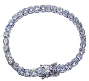 Platinum chapado 925 Sterling Sier creado Moissanite Gemstone Diamond Tennis Pulsera para mujeres Wedding Fine Jewelry Wholy6579467