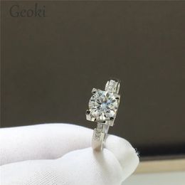 Platinum Silver Original Brilliant Cut 1 Diamond Test Past D Color Cow Head Ring PT950 Gemstone Wedding Jewelry240412