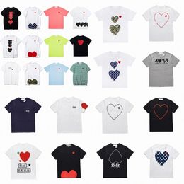 Play Brand Mens THICHS Diseñador Red Heart Fashion Fashion Borded Camiseta informal Algodón Estampado Camina corta Camanina alta Tamana asiática de verano XS- 08i8#