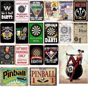 Speel Darts Metal Sign Dart Game Tin Plate Vintage Wall Stickers Retro Style Shabby Metal Plaque Tin Tograp voor Home Club Bar Man Cave Game Hall Decor 30x20cm W01