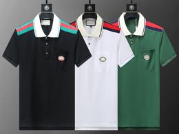 Jouez au créateur de luxe Marque de haute qualité Polo Men's Polo Lettre imprimée Anti-Wrinkes Businet confortable Businet décontracté Père Men Men Girment Garment Corme courte M-3XL