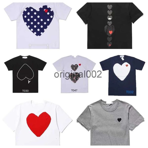 jouer designer mens t-shirt japonais rouge amour chemise hommes femmes commes étiquette complète t-shirt polo CDG des badge garcons coton broderie dk