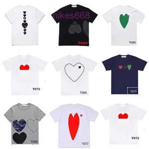 Speel designer heren t-shirts casual dames des badge garcons kwaliteit print mouw kort t-shirt paar harten t-shirt