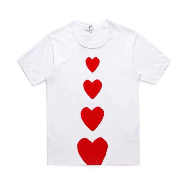 Play Designer Camisetas para hombre Bordado para niños Ojos de amor Algodón puro Blanco Corazón rojo Camisetas de manga corta Niños y niñas Camiseta informal suelta Tamaño superior 80-150 d7
