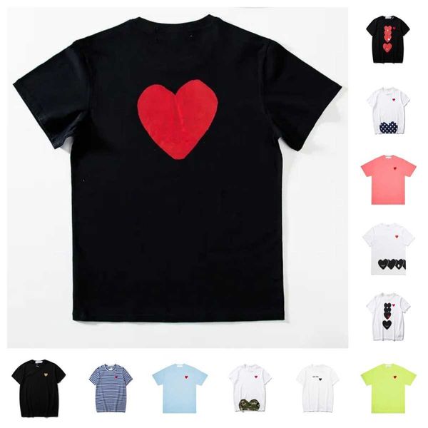 Play Designer T-shirts pour hommes T-shirts pour enfants brodés Love Eyes Pur coton Blanc Coeur rouge T-shirts à manches courtes Garçons et filles T-shirt décontracté en vrac Top Taille 80-150 b3