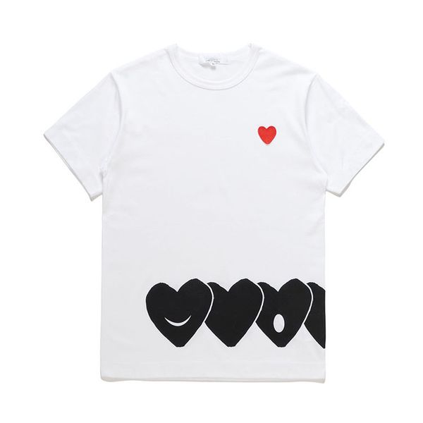 Play Fashion Mens Camisetas Diseñador Camisa de corazón rojo Camiseta casual Bordado de algodón Camiseta de manga corta Camiseta de verano Lady Lady Play Playground Shamis