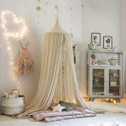 Speel huistenten voor kinderen luifel bed gordijn baby hangende tent wieg kinderen kamer decor ronde hong koepel mug bedvalance 240422