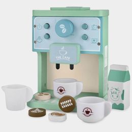 Accessoires de cuisine Joue La cafetière en bois ensemble Early Education Toy Encouragez un jeu d'imaginative Baby Fun Gift 240420