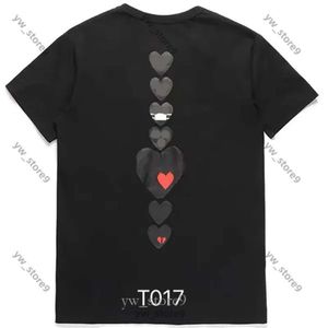 Speel mannelijke commes des Garcon en commes t-shirt ontwerper met lange mouwen geborduurde rode hart liefde zwart en witte strepen losse korte mouw plus size 7edd