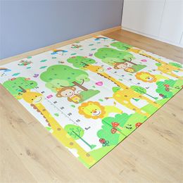 Speel matten 200x180 cm opvouwbare cartoon baby xpe puzzel kinderen klimblokkussen kinderen tapijt speelgoed speelgoed 220916