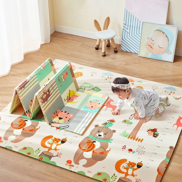 Tapis de jeu 200x180x1cm Tapis de jeu en mousse pour bébé Tapis de jeu Tapis de sol Tapis Tapis XPE Tapis rampants Tapis Pliable Tapis de bébé Cadeau pour les enfants 230417