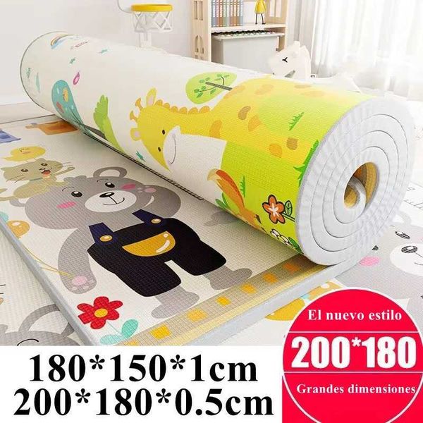 Mats de juego 2023 Nuevo estilo 1 cm/0.5 cm Ambientally, grueso para bebés, estataje plegable alfombra de alfombra para el regalo de la alfombra de seguridad para niños T240513