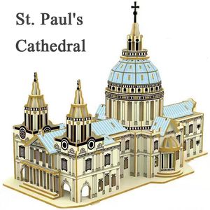 Tapis de jeu 3D Puzzle en bois Cathédrale Saint-Paul Modèle de construction Jigsaw Jouets éducatifs pour enfants Enfants Cadeau Voilier Robot 230614