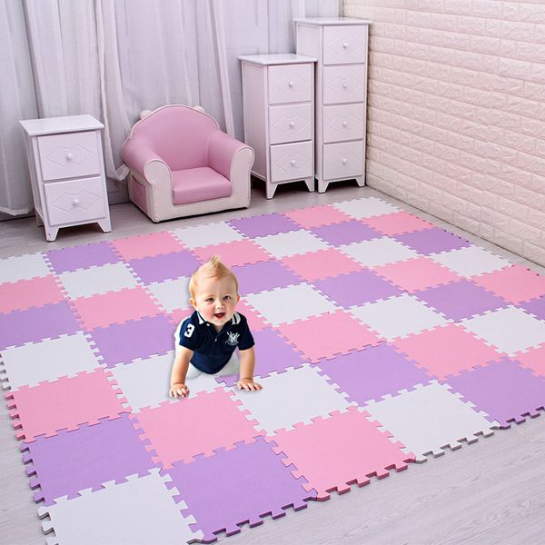 Alfombras de juego Alfombra de rompecabezas de espuma EVA para bebés Alfombra para niños Alfombra de juguete adecuada para baldosas deportivas entrelazadas para niños cada capa 29 cm X 29 cm 230329