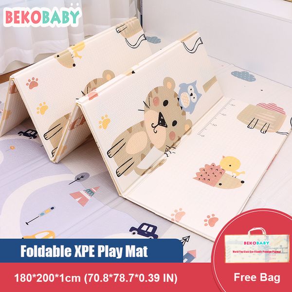 Tapis de jeu Bekobaby 200 * 180 cm XPE Tapis Pliable Cartoon Bébé Tapis de Jeu Enfants Tapis D'escalade Imperméable Puzzle Tapis Pour Enfants Tapis Antidérapant 230403