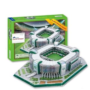 Tapis de jeu Brésil Parque Antarctique Football Stade Apprentissage Papier 3D DIY Jigsaw Puzzle Modèle Jouet Éducatif Kits Cadeau 230621
