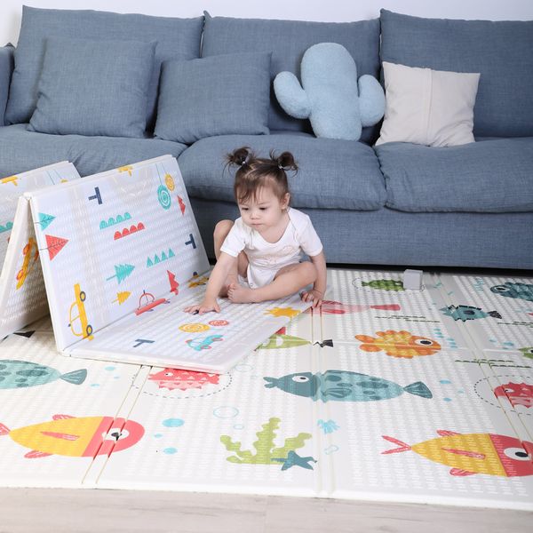 Tapis de jeu Tapis de bébé double face Tapis pour enfants Tapis de sol doux Tapis de jeu Tapis de jeu imperméable pour bébé Décoration de chambre Tapis pour enfants Jouets cadeaux 230329