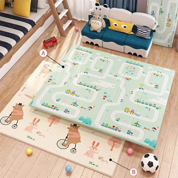 Tapis de jeu pliable bébé tapis de jeu Xpe enfants ramper tapis Puzzle tapis éducatifs enfants activité tapis pliant couverture sol jeux jouets 230403