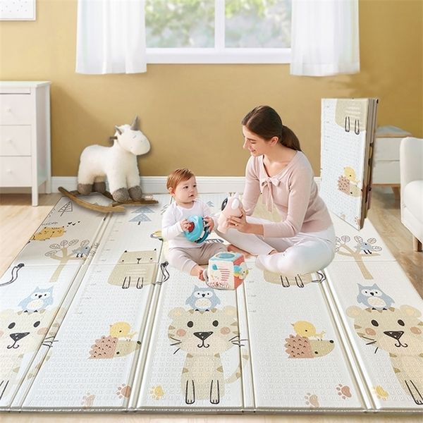 Jouer aux tapis infantile brillant 200x180x1,5 cm bébé épaississement dessin animé xpe gamin pliable