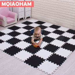 Speel matten mqiaoham baby eva schuim speel puzzelmat zwart en wit in elkaar grijpende oefeningstegels vloer tapijt en tapijt voor kinderen pad 230403