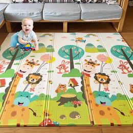 Tapis de jeu XPE tapis de jeu pliable pour bébé grand tapis de jeu épais réversible imperméable Portable tapis de jeu pour enfants tapis de sol pour bébé Non toxique 231212