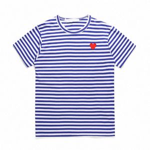 Speel heren mode t -shirt ontwerper rood hart cdg shirt casual dames shirts quanlity commes des tshirts katoen borduurwerk korte mouw zomert -shirt