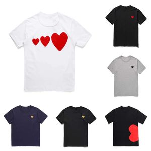 Jouez à Mens T-shirt Designer CDG broderie Red Heart Comes des Casual Women Shirts Casual Everything Thirts Tshirts Cotton Coton Sleeve Tee Oversize E5VC