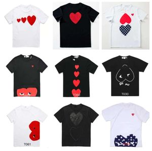 Speel heren t-shirts modeheren spelen t ontwerper rood hart shirt commes casual dames shirts des badge garcons high quanlity tshirts katoen borduurwerk ray2m