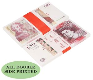 Speel papier gedrukt geld speelgoed Britse pond GBP Britse 50 herdenkingsmunt Prop Geld speelgoed voor kinderen Kerstcadeaus of video Film1474952