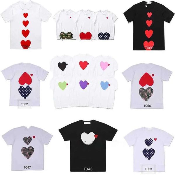 Jouer à la chemise T-shirt Commes des garcon Shirt Japonais rouge amour femme CDGS Shirt complet Tshirt Polo des Badge Garcons Coton broderie 727