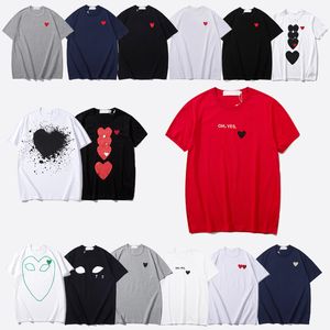 T-shirt Mens Designer Shirts Red Heart Shirt Coton Coton Coton broderie à manches courtes T-shirt Asian Tailles High Quanlity Tshirts broderie haute qualité