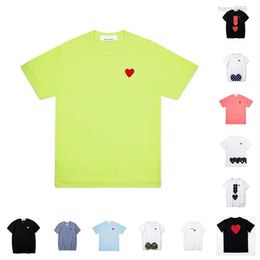 Juega camisetas para niños bordados ojos bordados ojos algodón puro corazón rojo corazón de manga corta niños y niñas suelto camiseta top size 80-150 b4