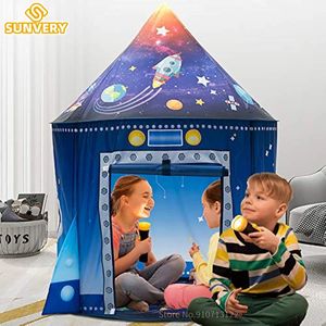 Tente de jeu pour enfants Space Popup Pretend Playhouse Intérieur Extérieur Jeux de Maison Enfants Pop Up Tente Pliable pour Garçons Filles 240110