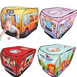 Tente de jeu jouet pliable Playhouse camion de pompier voiture jeu maison Bus tente intérieure piscine à balles jouet tente pour enfants 2 3 4 5 ans 240110