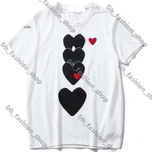 Play Camiseta Commes des Garcons Masculina y femenina Camisa de manga larga Diseñador bordado Heart Red Heart Love Stripes Black and White Stripes 5500