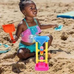 Speel Water Sand Fun Wheel Toy Set Plastic Kids Beach Sandbox Toys Outdoor Hourglas Sifting Funnel Summer Table 240403